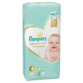 Pelena PAMPERS Premium Nr 4 Value Pack (pesha 9-14 kg) 52 cope/pako