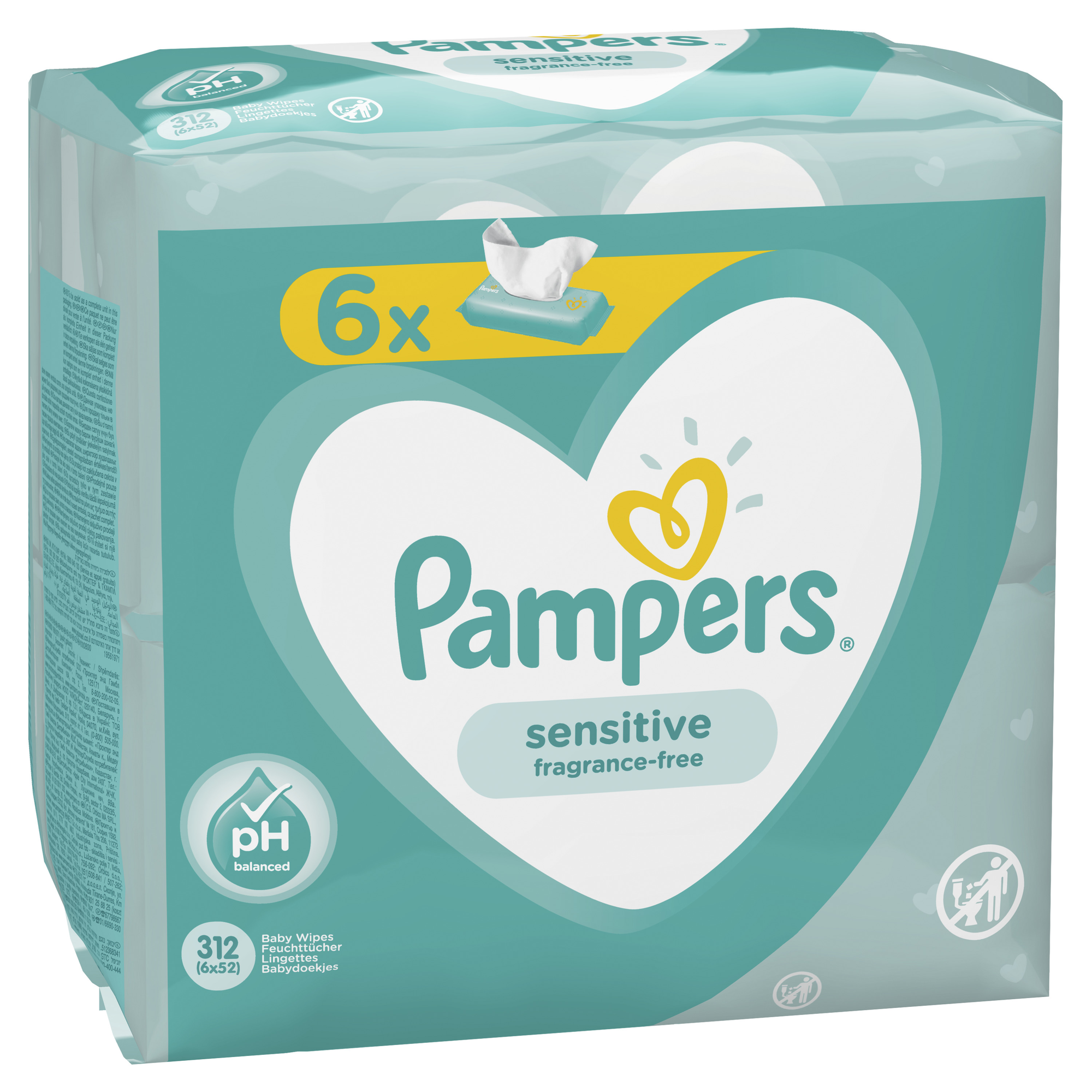 Leter Lagur Pampers Sensitive 6 pako me nga 52 cope/pako