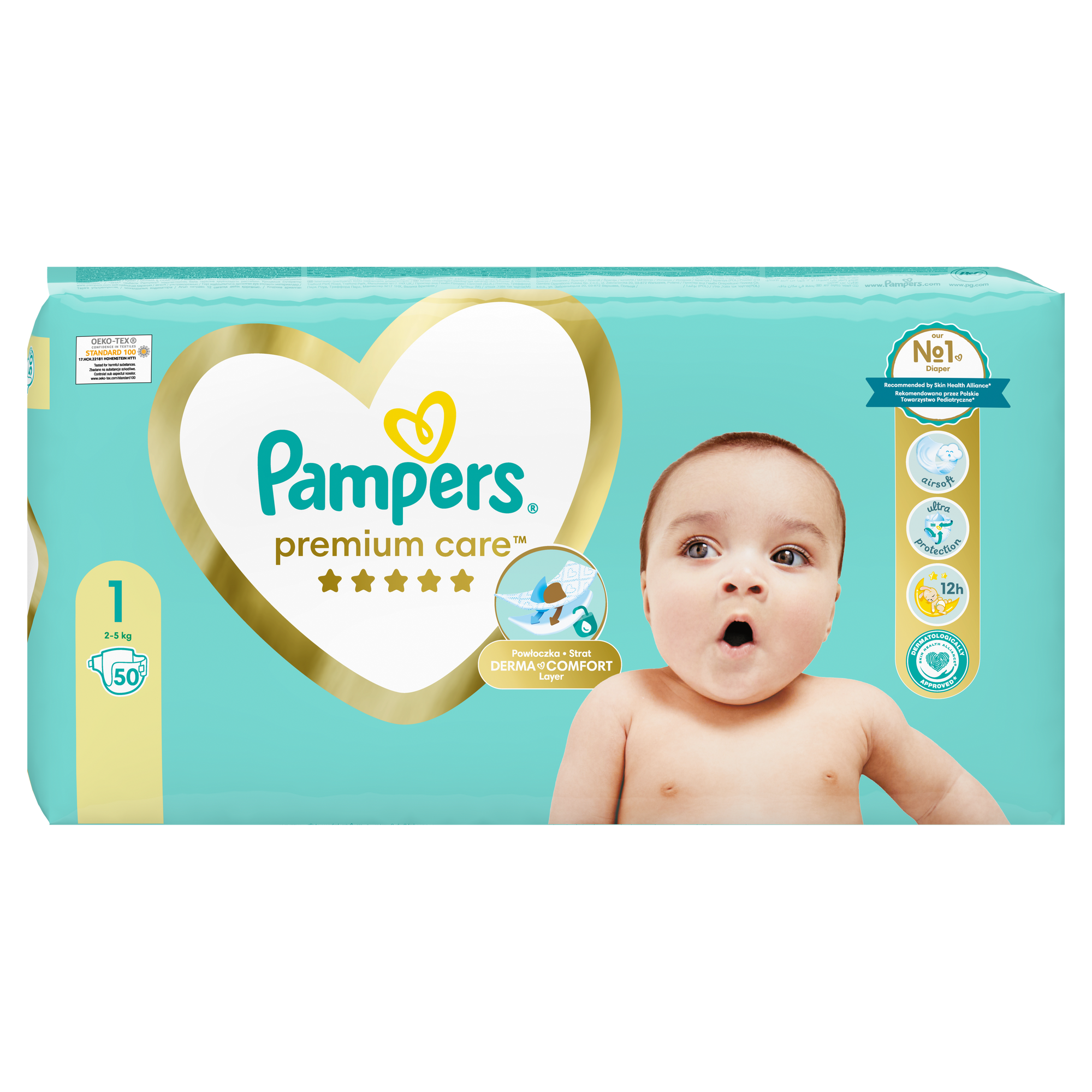 Pelena Pampers Premium Value Pack Minus New Born Nr 1(pesha 2-5kg) 50 cope