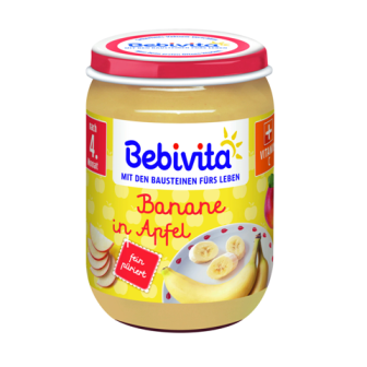 Ushqim Bebe Bebevita Pure Banane & Mollë 190gr